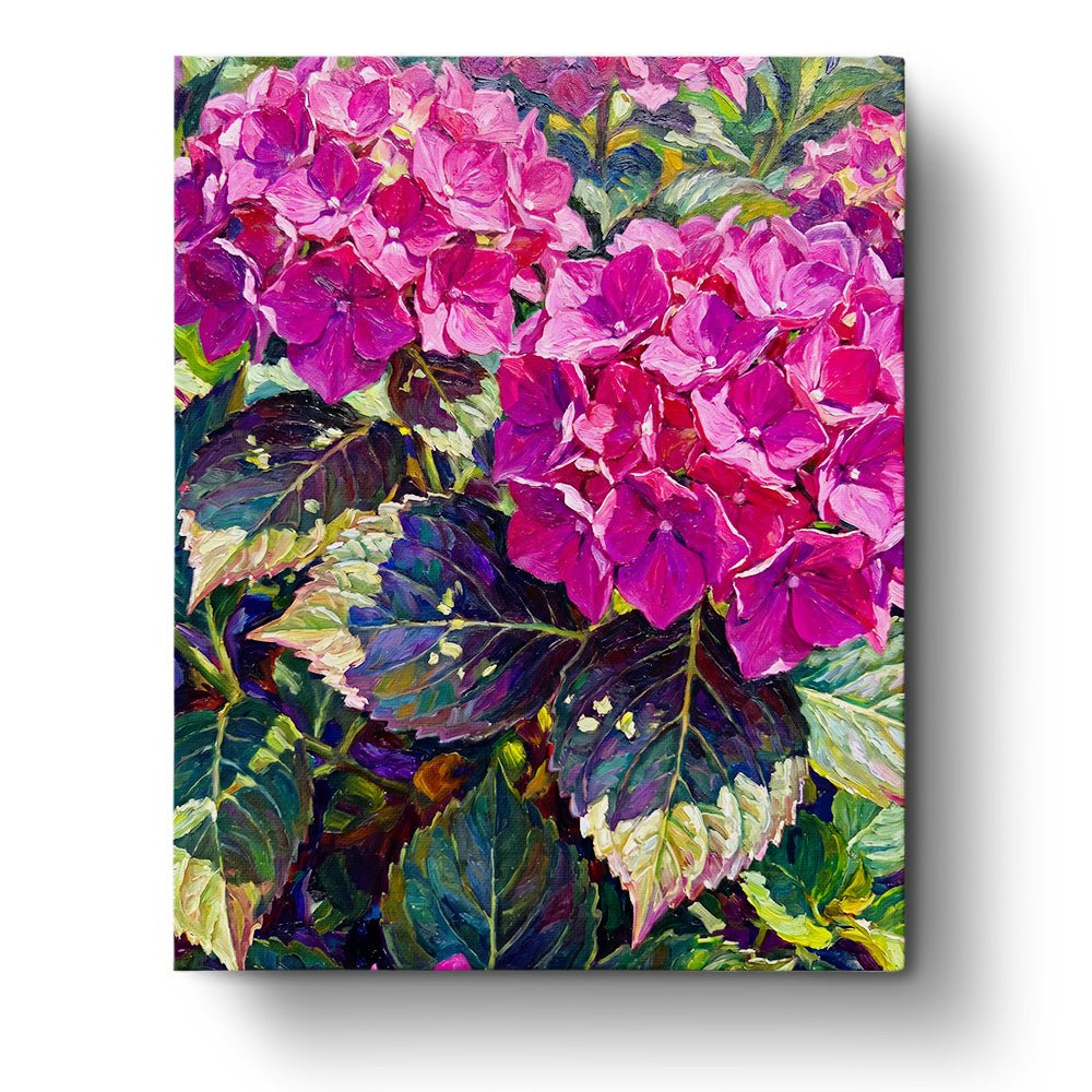 Vibrant Hydrangeas in Bloom - Flowers - BestPaintByNumbers - Paint by Numbers Custom Kit