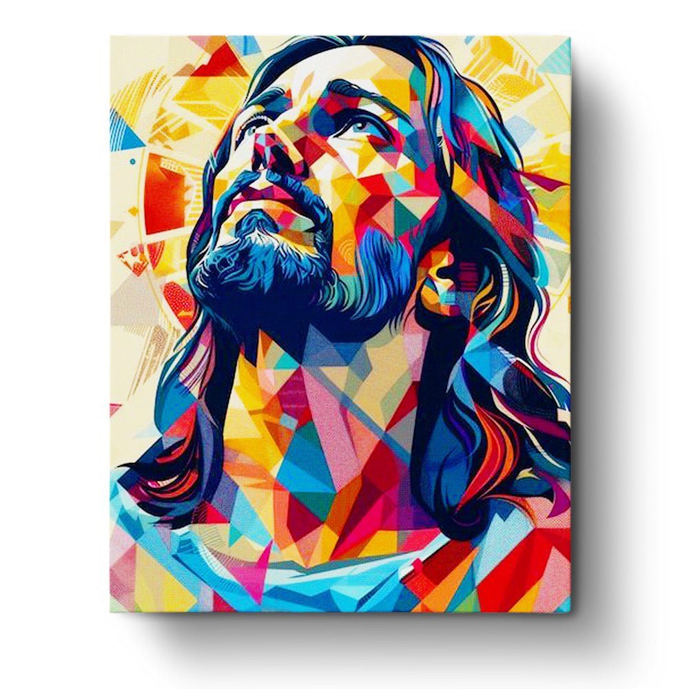 Vibrant Jesus Portrait - Religion - BestPaintByNumbers - Paint by Numbers Custom Kit