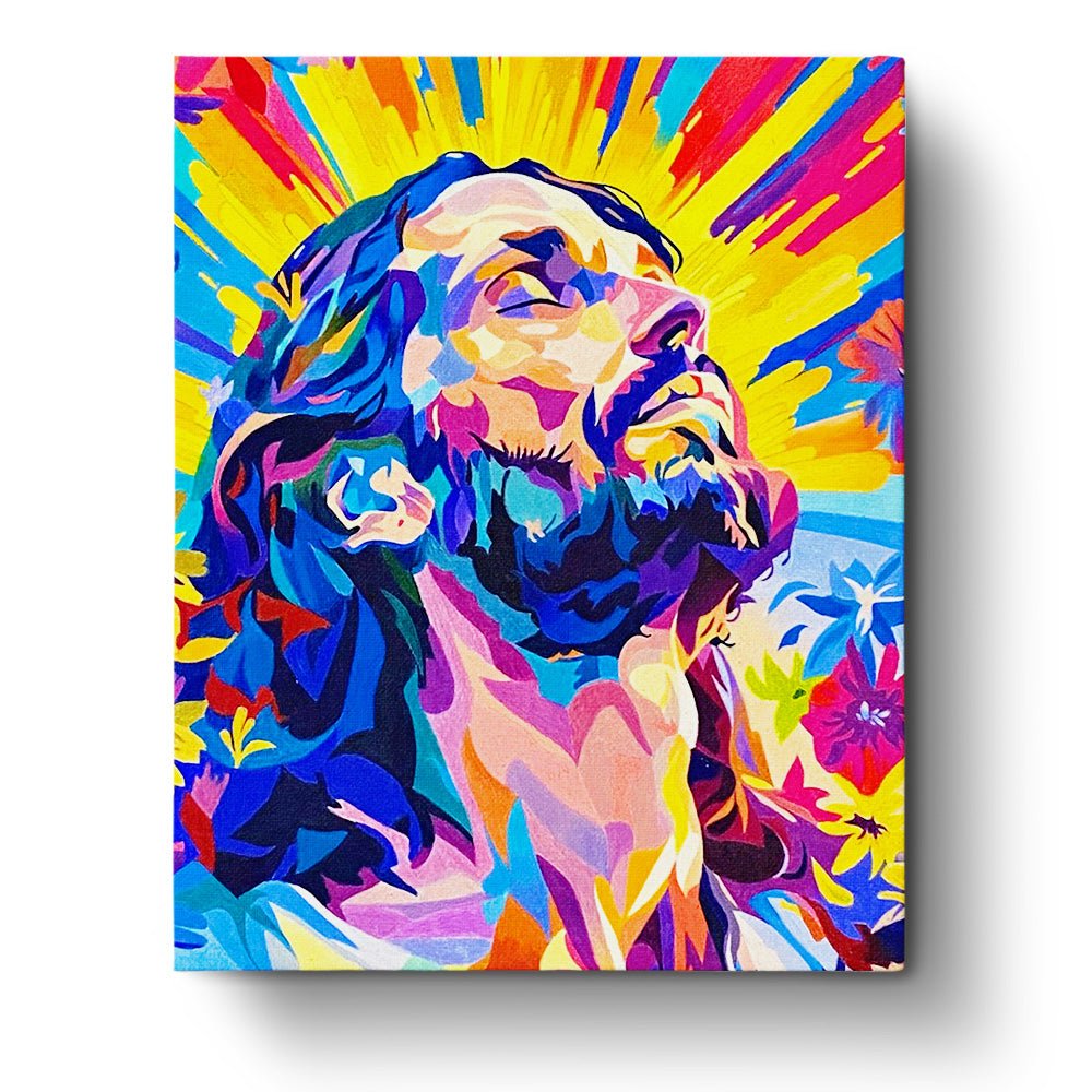 Vibrant Jesus Portrait - Religion - BestPaintByNumbers - Paint by Numbers Custom Kit