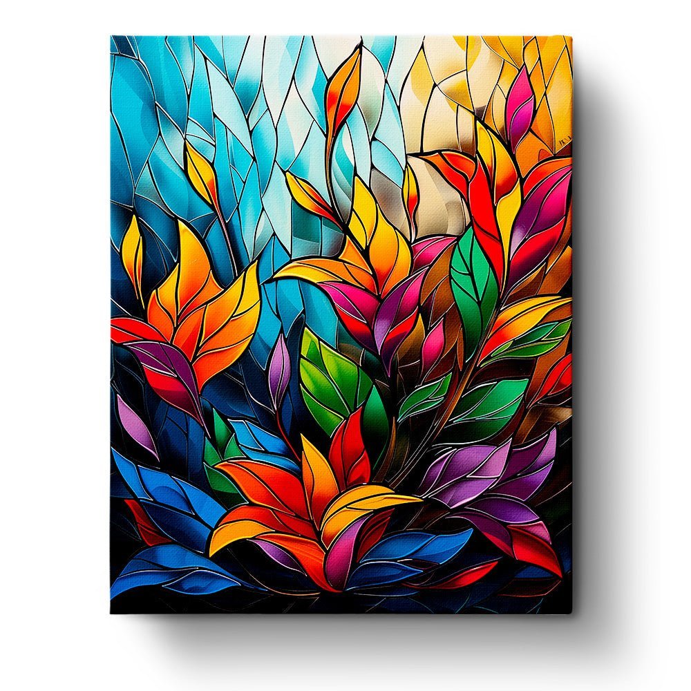 Vibrant Leaves - Meditation - BestPaintByNumbers - Paint by Numbers Custom Kit