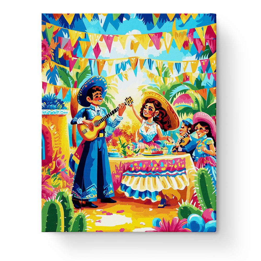 Vibrant Mexican Fiesta - Festival of the world - BestPaintByNumbers - Paint by Numbers Custom Kit
