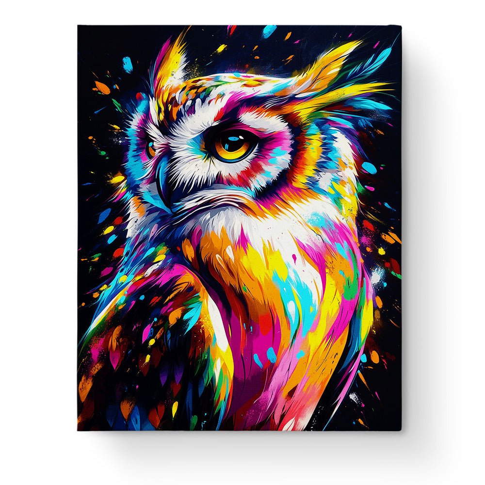 Vibrant Owl Spirit - abstract - animals - BestPaintByNumbers - Paint by Numbers Custom Kit