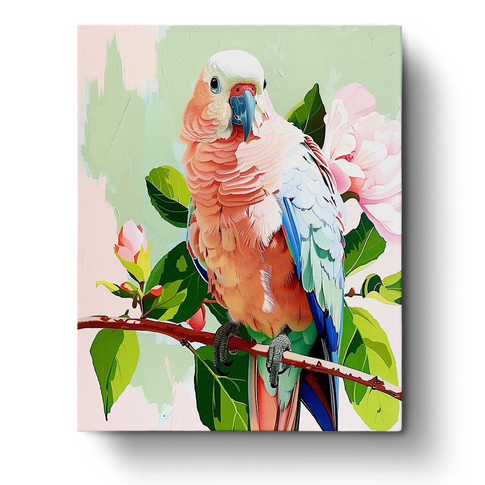 Vibrant Parrot Perch - Abstract Animals - BestPaintByNumbers - Paint by Numbers Custom Kit