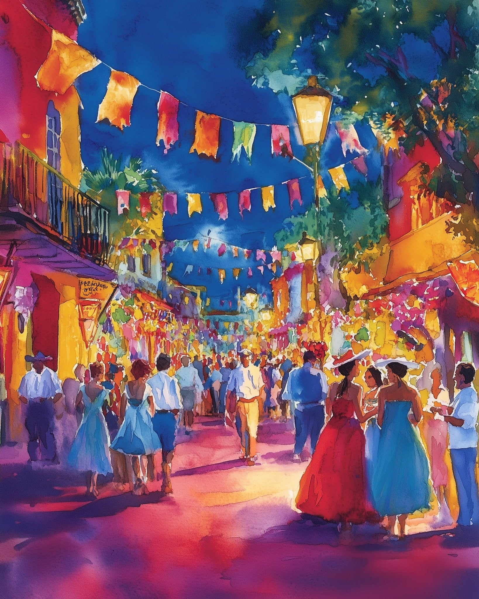 Vibrant Street Carnival - Festival of the world - BestPaintByNumbers - Paint by Numbers Custom Kit