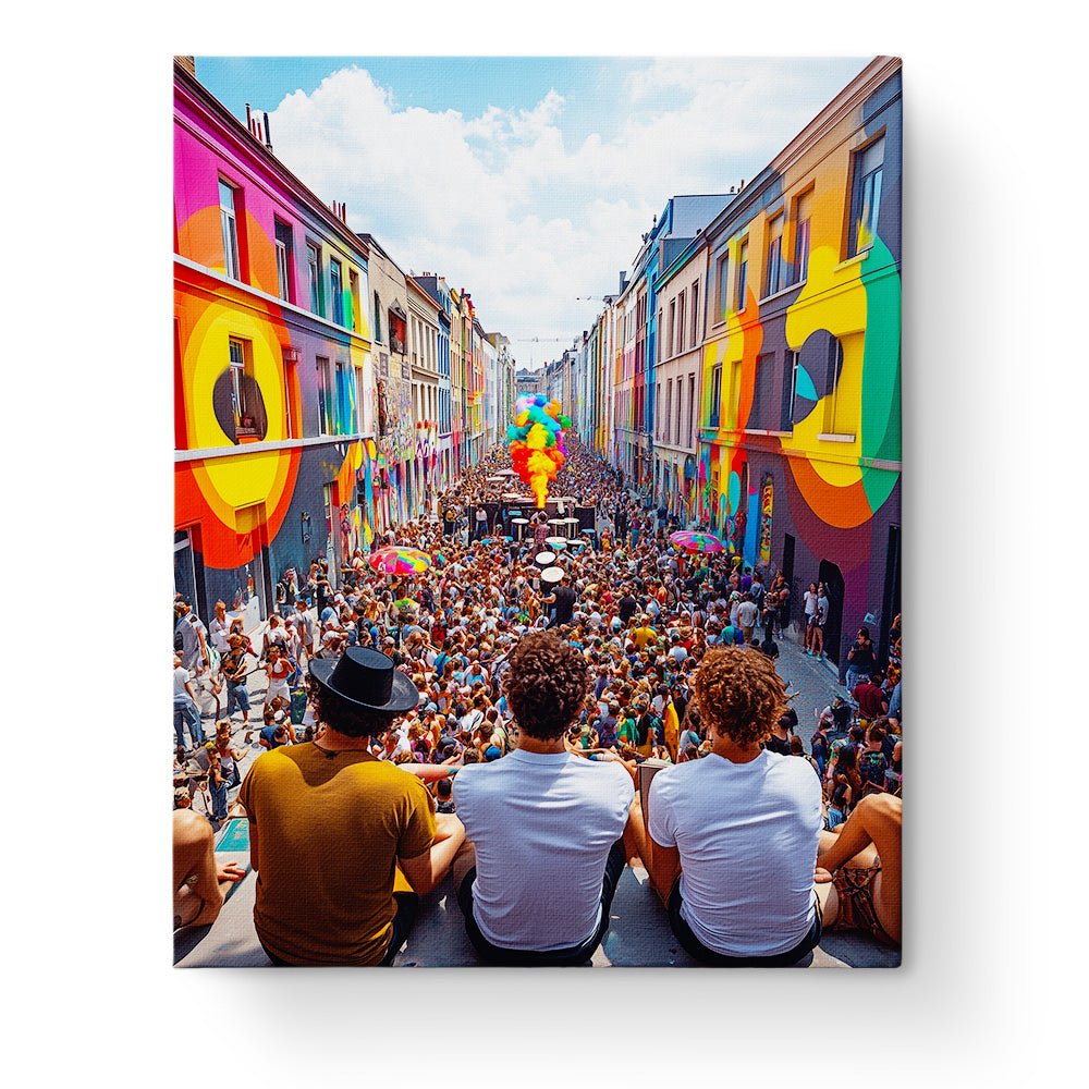 Vibrant Street Party - Festival of the world - BestPaintByNumbers - Paint by Numbers Custom Kit