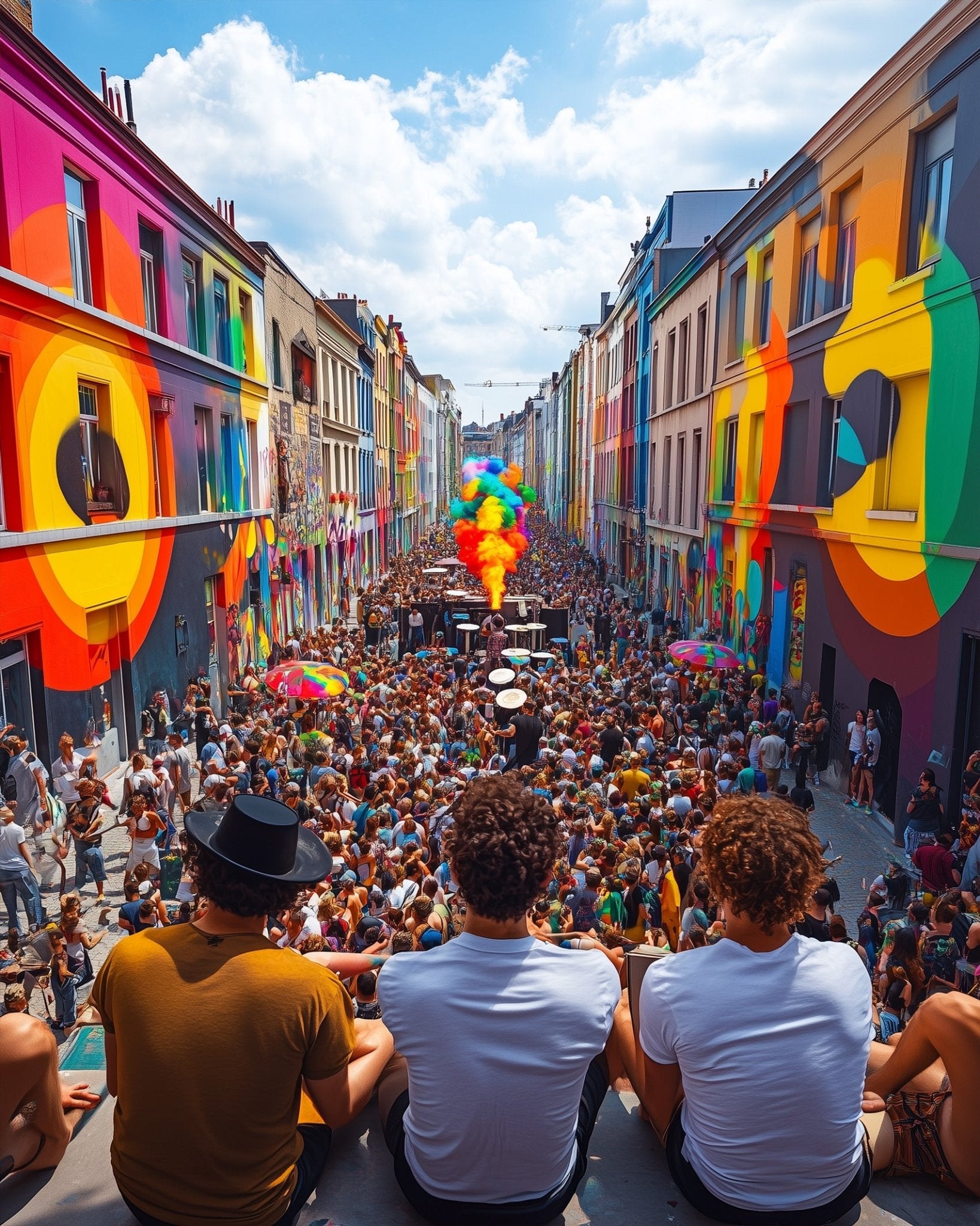 Vibrant Street Party - Festival of the world - BestPaintByNumbers - Paint by Numbers Custom Kit