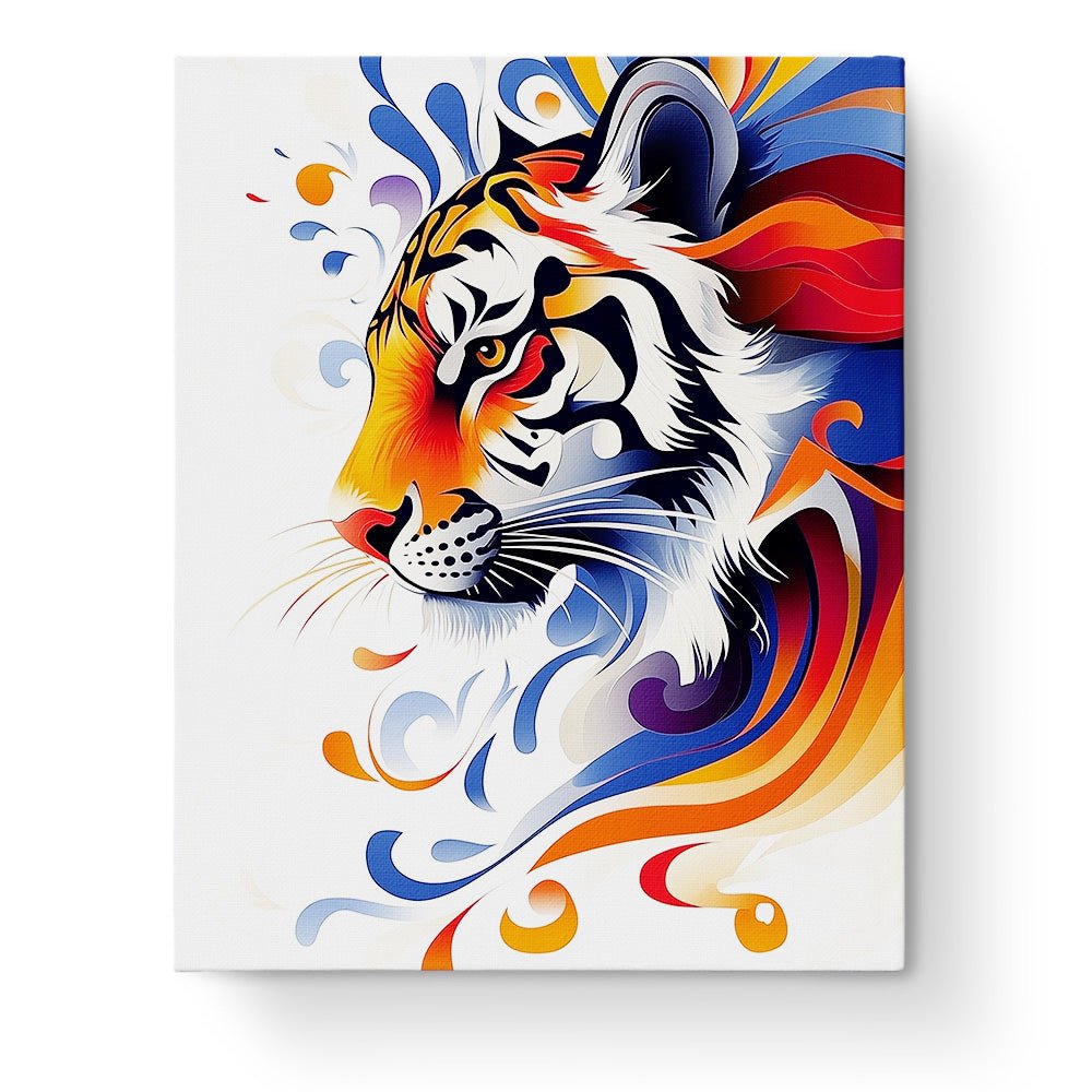 Vibrant Tiger Harmony - Asian Art - BestPaintByNumbers - Paint by Numbers Custom Kit