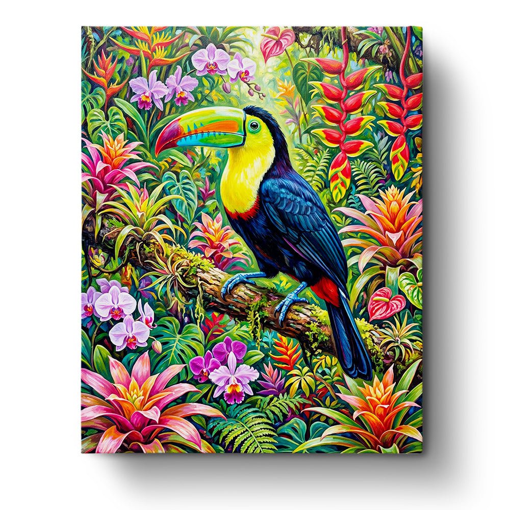 Vibrant Toucan in Jungle - Animals - BestPaintByNumbers - Paint by Numbers Custom Kit