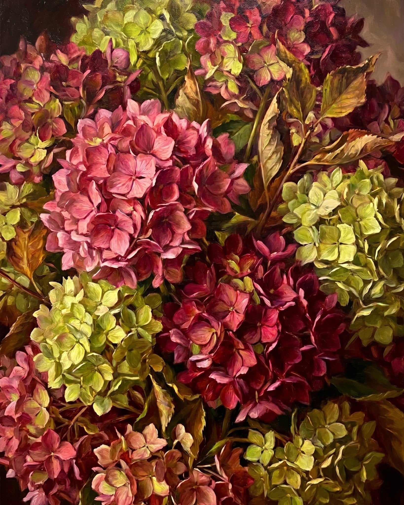 Vivid Hydrangea Bouquet - Flowers - BestPaintByNumbers - Paint by Numbers Custom Kit