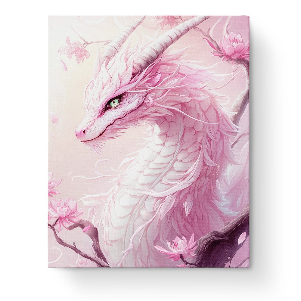 Whimsical Pink Dragon - Asian Art - BestPaintByNumbers - Paint by Numbers Custom Kit