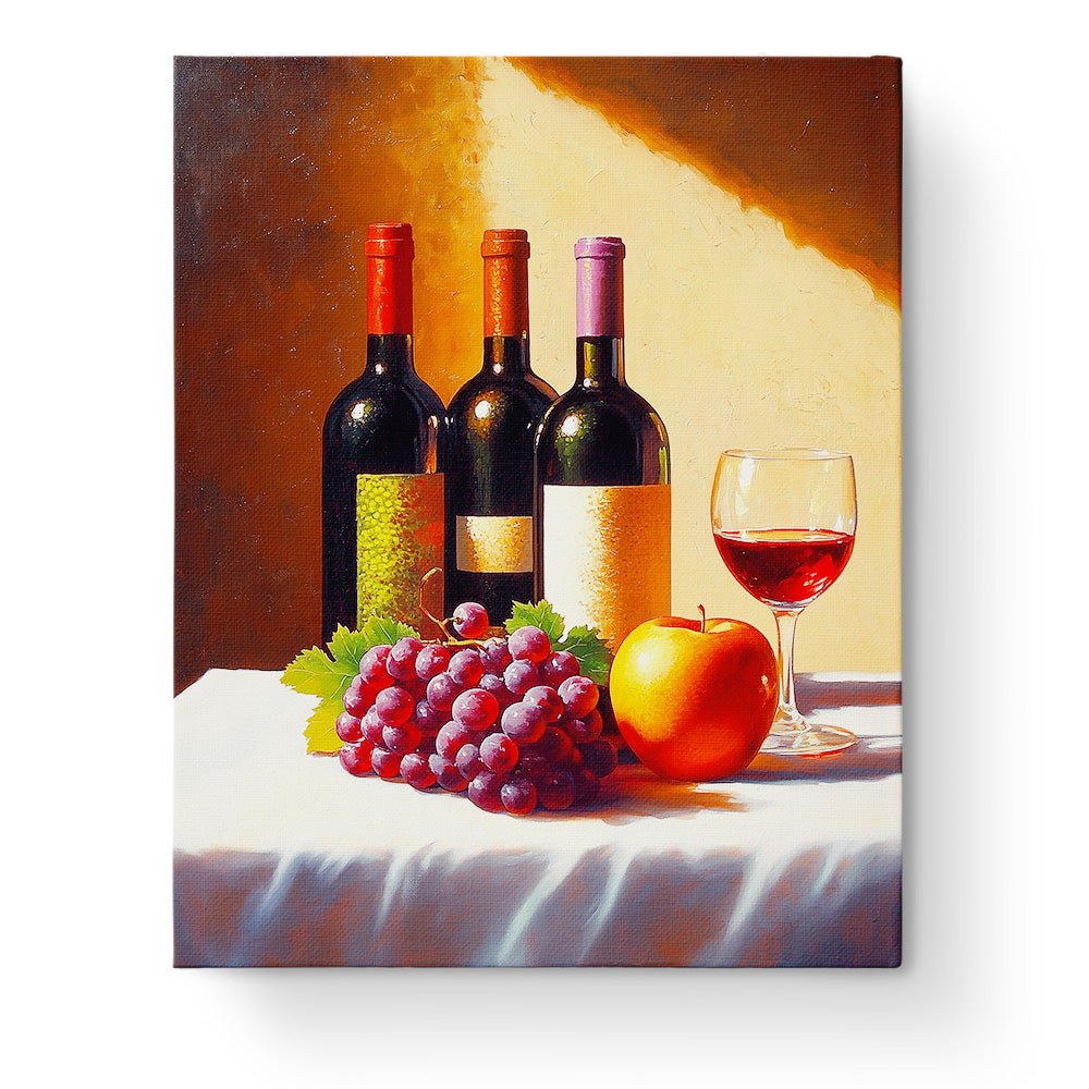Wine and Fruit Elegance - Still Life - BestPaintByNumbers - Paint by Numbers Custom Kit