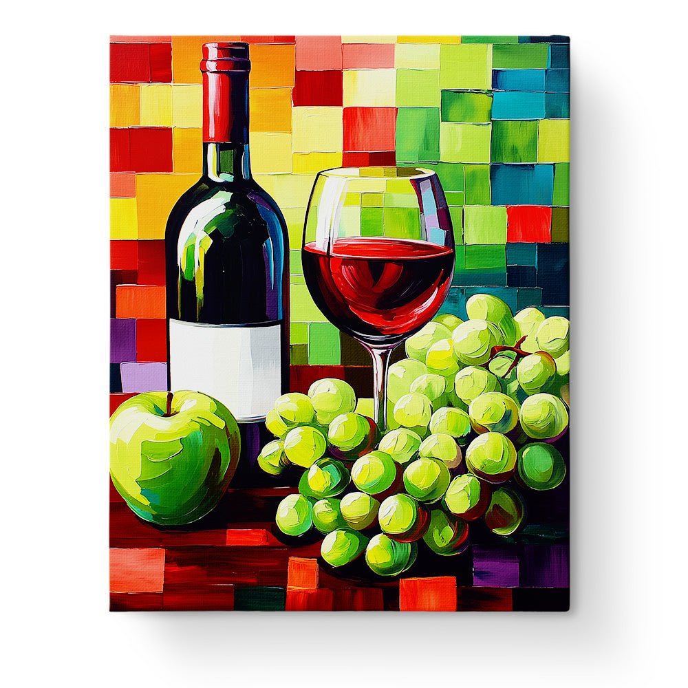 Wine and Fruit Harmony - Still Life - BestPaintByNumbers - Paint by Numbers Custom Kit