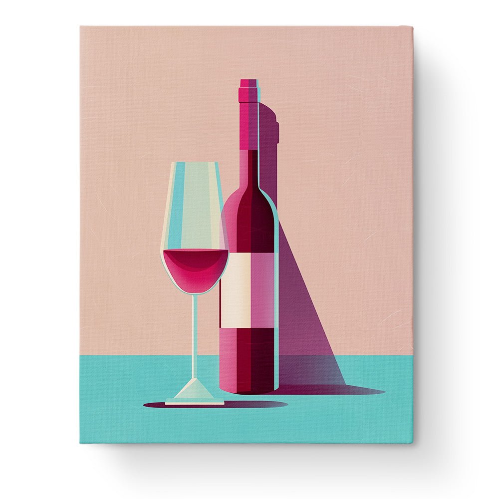 Wine Elegance Still Life - Minimalistic - BestPaintByNumbers - Paint by Numbers Custom Kit