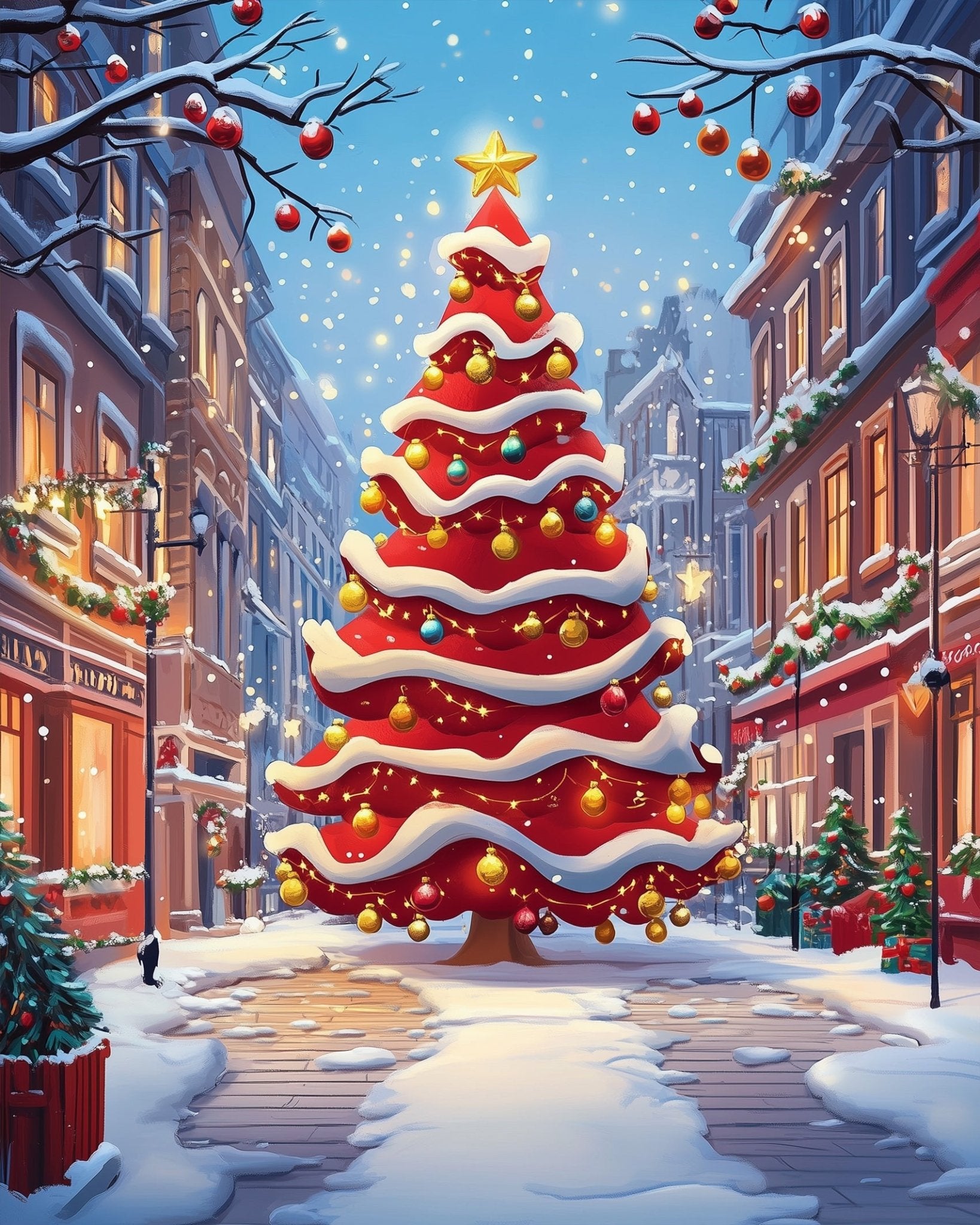 Winter Wonderland Tree - Christmas - BestPaintByNumbers - Paint by Numbers Custom Kit