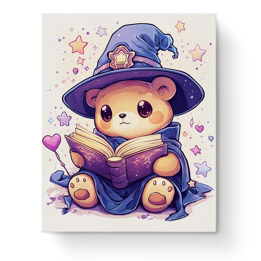 Wizard Bear Reading Book - Halloween - BestPaintByNumbers - Paint by Numbers Custom Kit