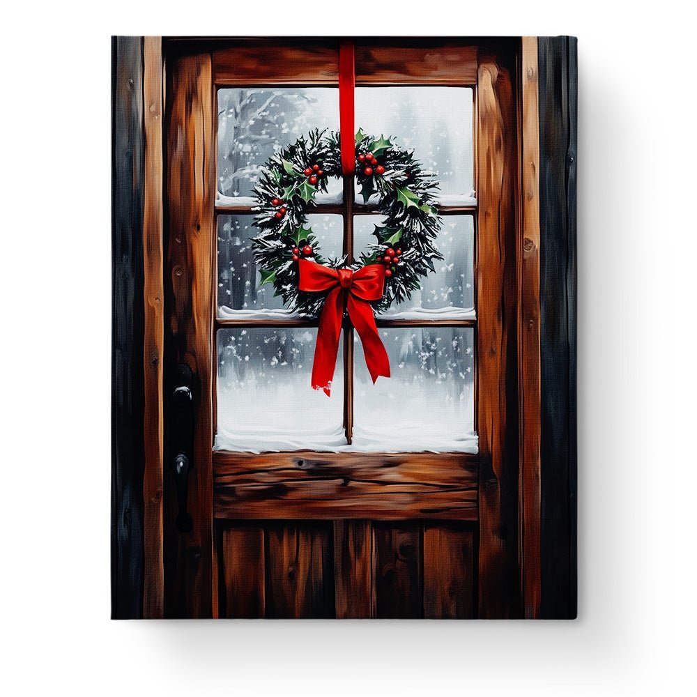 Wreath on Wooden Door - Christmas - BestPaintByNumbers - Paint by Numbers Custom Kit