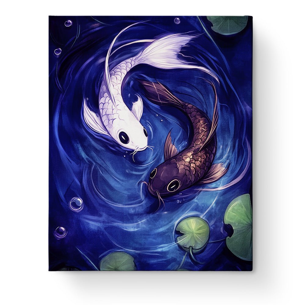 Yin Yang Koi Fish - Asian Art - BestPaintByNumbers - Paint by Numbers Custom Kit