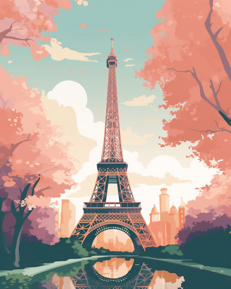 Eiffel Tower, France - Paint by Number Kit - BestPaintByNumbers - Paint by Numbers Custom Kit