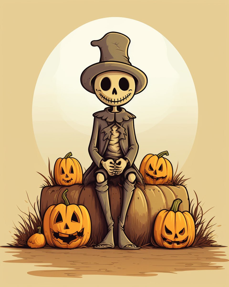 Halloween Skeleton - Paint by Numbers - BestPaintByNumbers - Paint by Numbers Fixed Kit